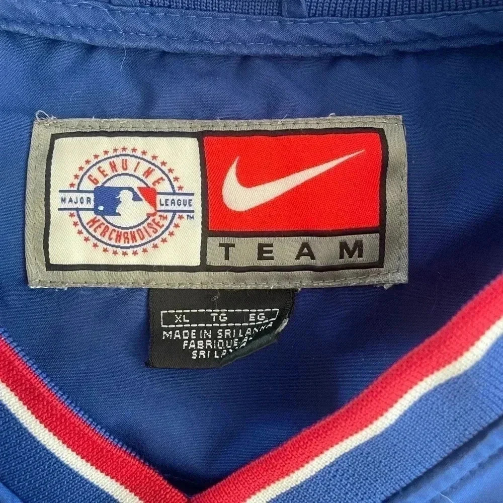 Vintage Y2K Nike MLB Chicago Cubs Blue Pullover Center Swoosh Jacket Sz XL - Picture 14 of 14